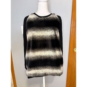 Capote Shelby Raglan pullover Faux Fur Bamboo Fleece Sweatshirt Black Grey